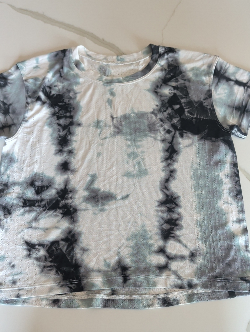 Lululemon Athletica Tops Train To Be Short Sleeve Shibori Deep Coal Tie Dye